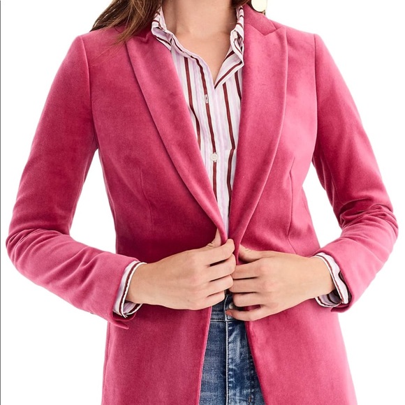 J.Crew Parker Pink Velvet Blazer - Picture 4 of 8